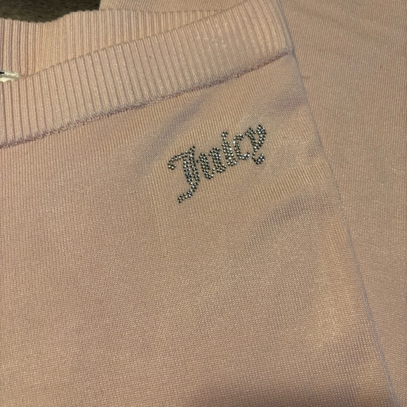 Juicy Couture Baby Pink Rhinestone Logo Knit Tracksuit Hoodie Pants Set XL - Picture 16 of 16